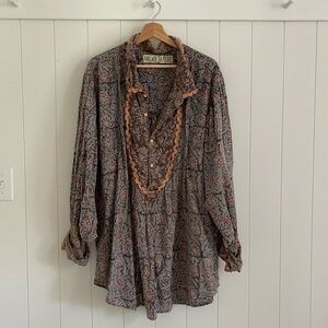 Magnolia Pearl oversize block print blouse